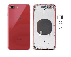 Középrész Apple iPhone 8 Plus hátlap piros (oldal gombok, SIM kártya tartó)